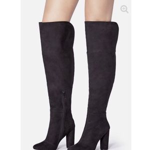 Over the knee faux suede boots